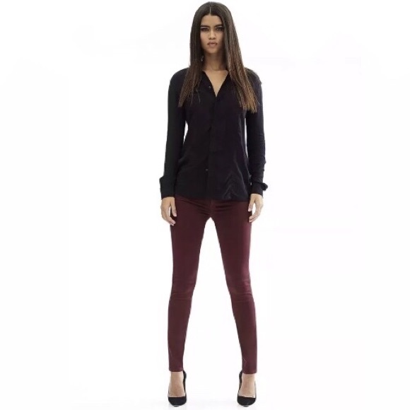 Hudson Jeans Denim - Hudson MIDRISE NICO Super Skinny Jeans Burgundy
